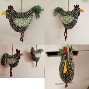 ITH Stickdatei verrückte Frühlings Hühner Huhn 13x18