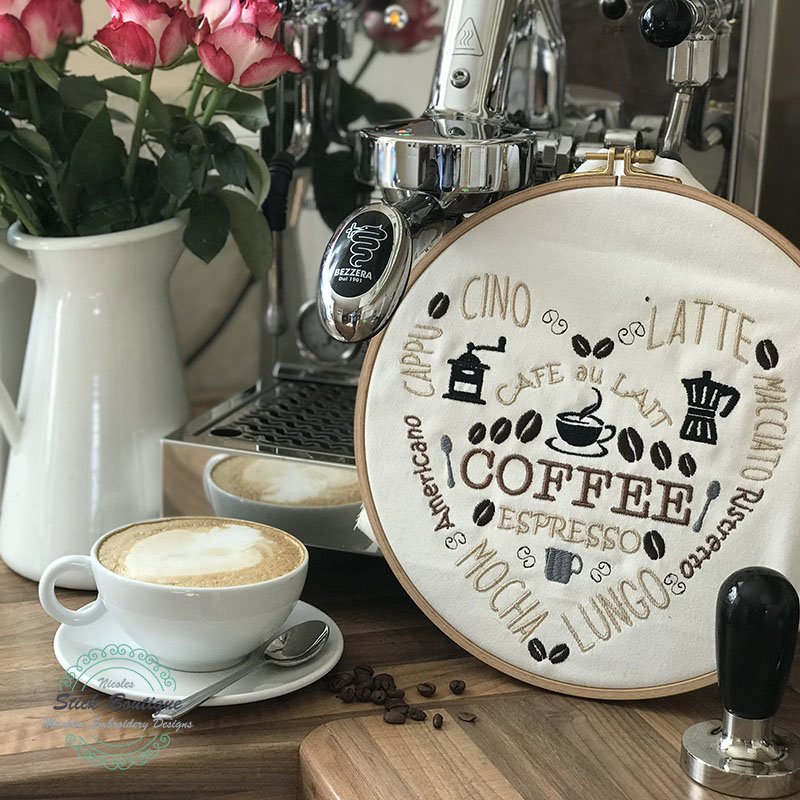 Stickdatei Kaffee Herz Coffee Espresso Cappucino, 6,90 €