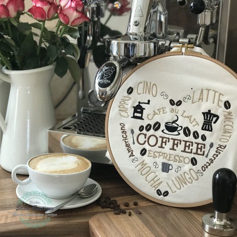 Stickdatei Kaffee Herz Coffee Espresso Cappucino 13x18