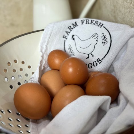Stickdatei &quot;Farm Fresh Eggs&quot; in 3 Gr&ouml;&szlig;en