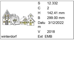 Stickdatei "Winterdorf" Häuser mit Lichterschein 20x30