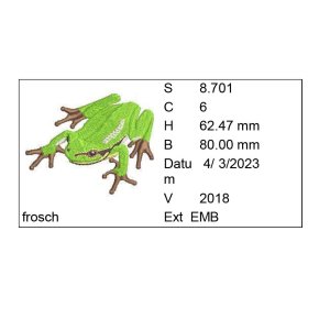 Stickdatei Laubfrosch Frosch