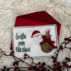  ITH Stickdatei Grußkarte "Nikolaus" mit...