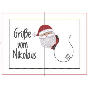  ITH Stickdatei Grußkarte "Nikolaus" mit...