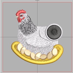 Huhn mit Fransen und 3D Eiern