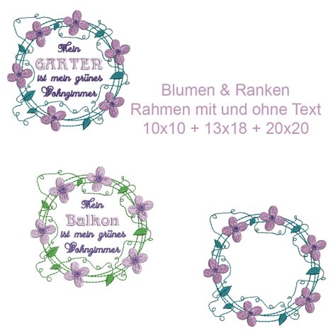 Blumen & Ranken Rahmen Set Clematis "Waldrebe" 10x10