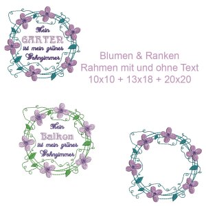 Blumen &amp; Ranken Rahmen Set Clematis...