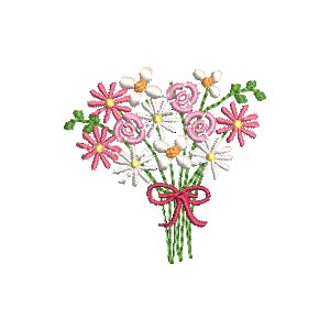 3er Set Stickdatei Mini Blumenstrauß 10x10