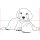 Stickdatei kleiner Labrador Retriever Welpe mit Ball Applikation oder Strichzeichnung 20x20