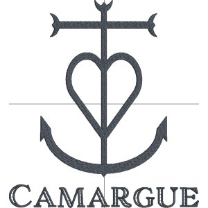 Stickdatei Camargue Symbol Kreuz Vollstick La Croix de Camargue 10x10