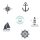 Stickdatei Maritime Symbole Mini 5er Set Leuchtturm, Anker, Segelboot, Steuerrad, Windrose